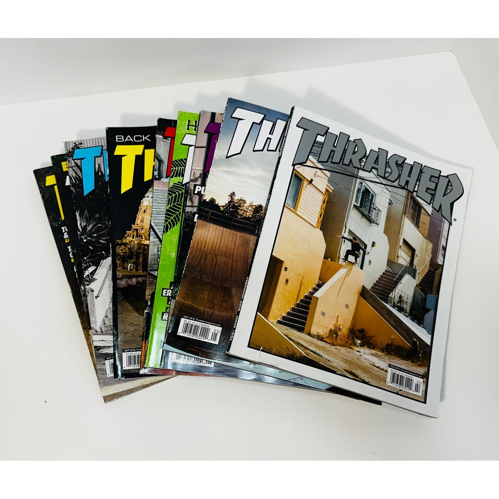 Thrasher Magazine 2018 Lot of 9 Issues Skateboarding King of the Road GX1000